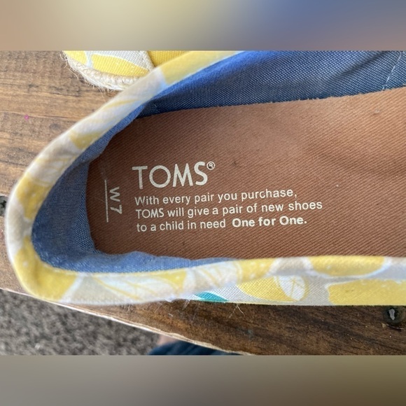 Toms 7W lemon slip on flats shoes espadrilles - Picture 6 of 6